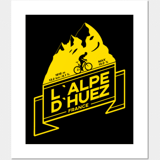 L'Alpe D'Huez Road Cycling Mountain Climb Posters and Art